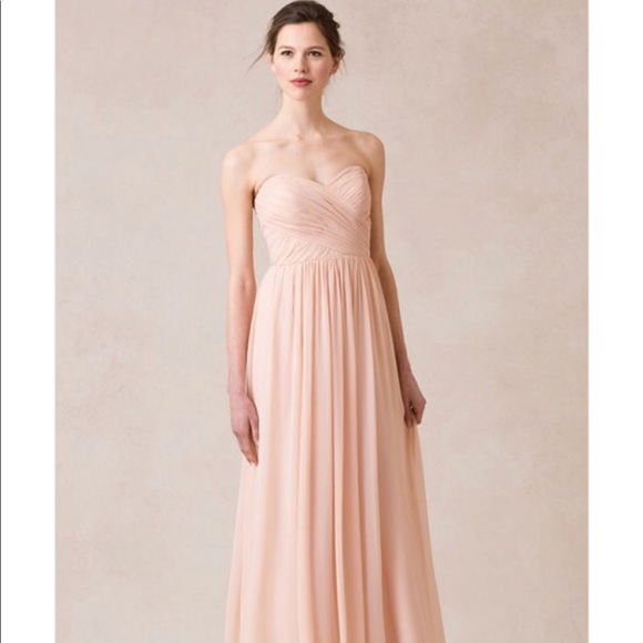 jenny yoo strapless chiffon gown